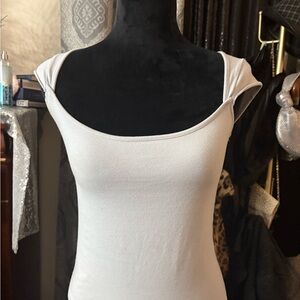 Women's White Cap Sleeve Top